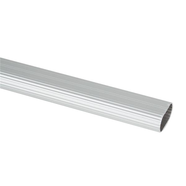 BARRA ARMARI OVAL ALUMINI PLATA 30x15 2MTS